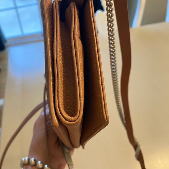 Auth All Saints NWT pink terracotta crossbody chain silver hardware dust bag - Picture 11 of 16